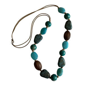 Costume Jewelry Necklace Large Chunky Turquoise Stones Women's Accessories